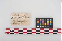 Etikett zu Tierlangknochen (NHMW-PRAE-026902)